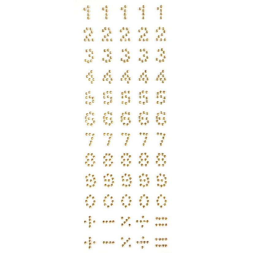 Wrapables Numbers Adhesive Rhinestones, Champagne Image