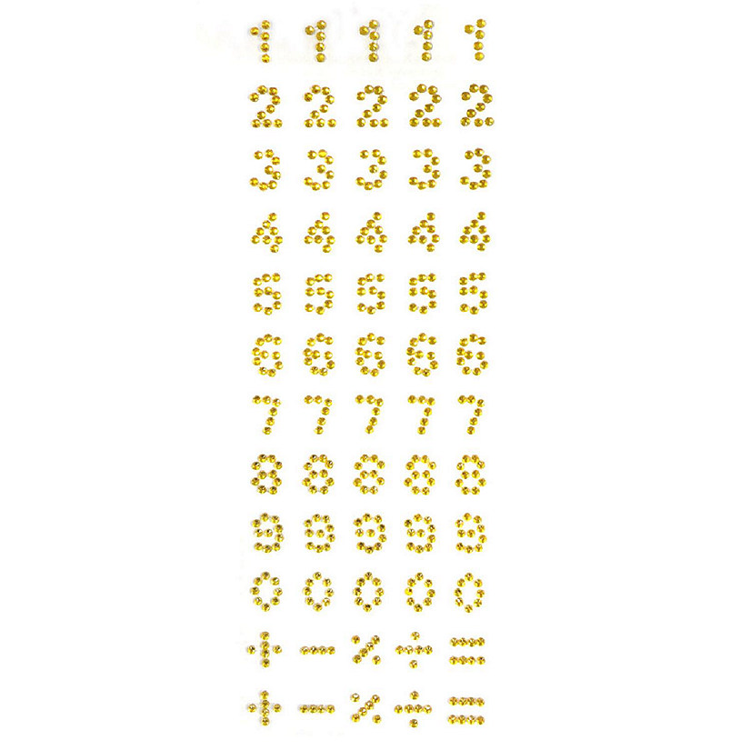 Wrapables Numbers Adhesive Rhinestones, Gold Image