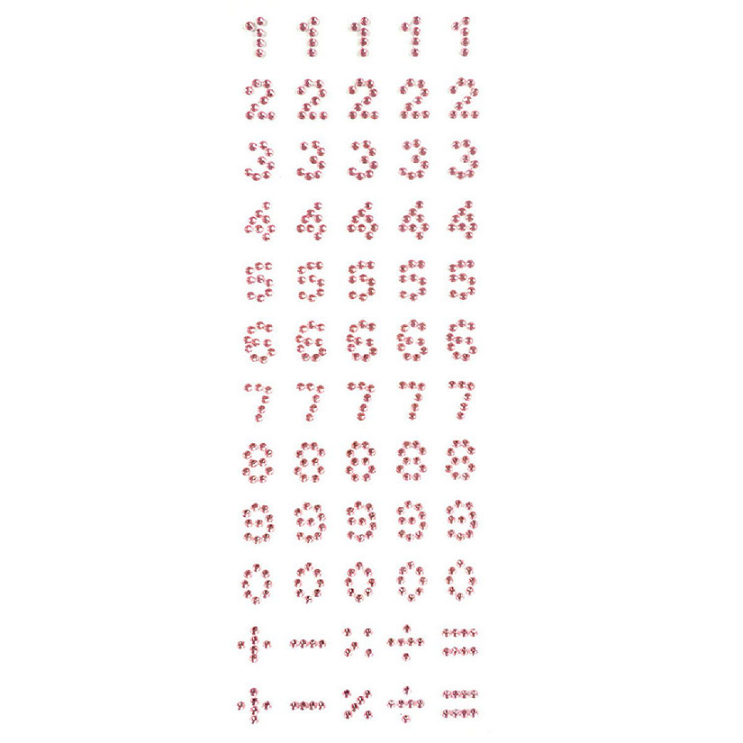 Wrapables Numbers Adhesive Rhinestones, Pink Image