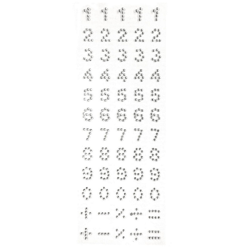 Wrapables Numbers Adhesive Rhinestones, Silver Image