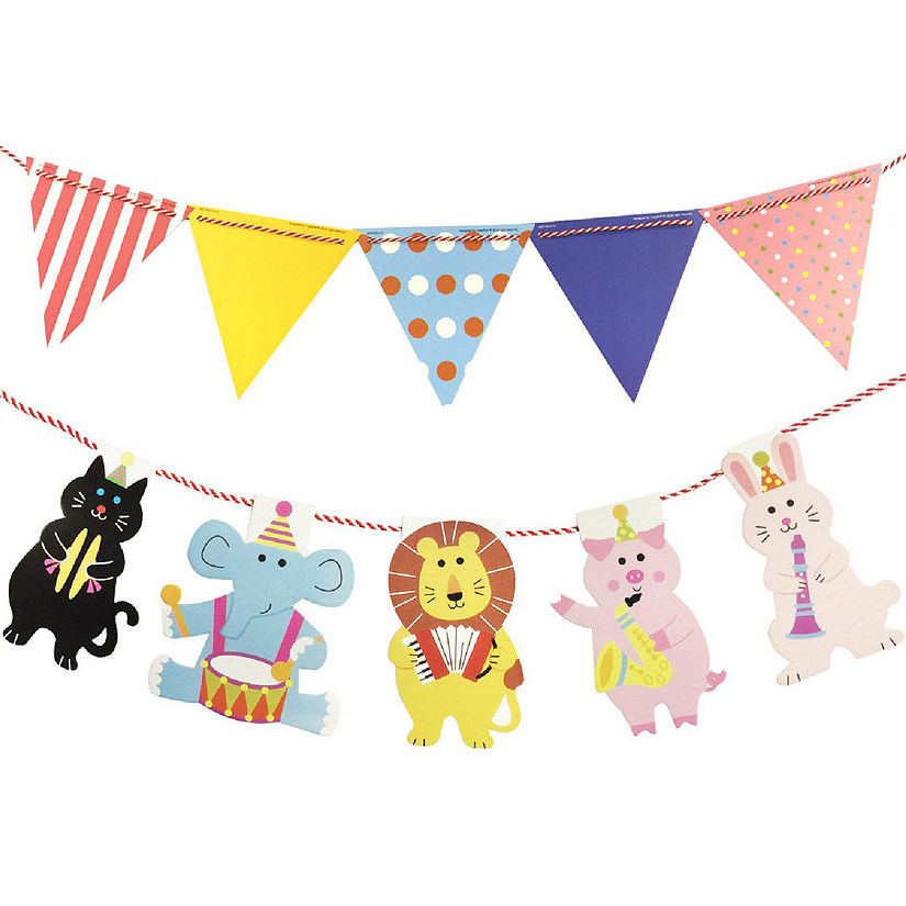Wrapables Pennant Flag and Animal Banners, Childrens Party Decorations, Birthday Parties, Baby Showers, Animals I Image