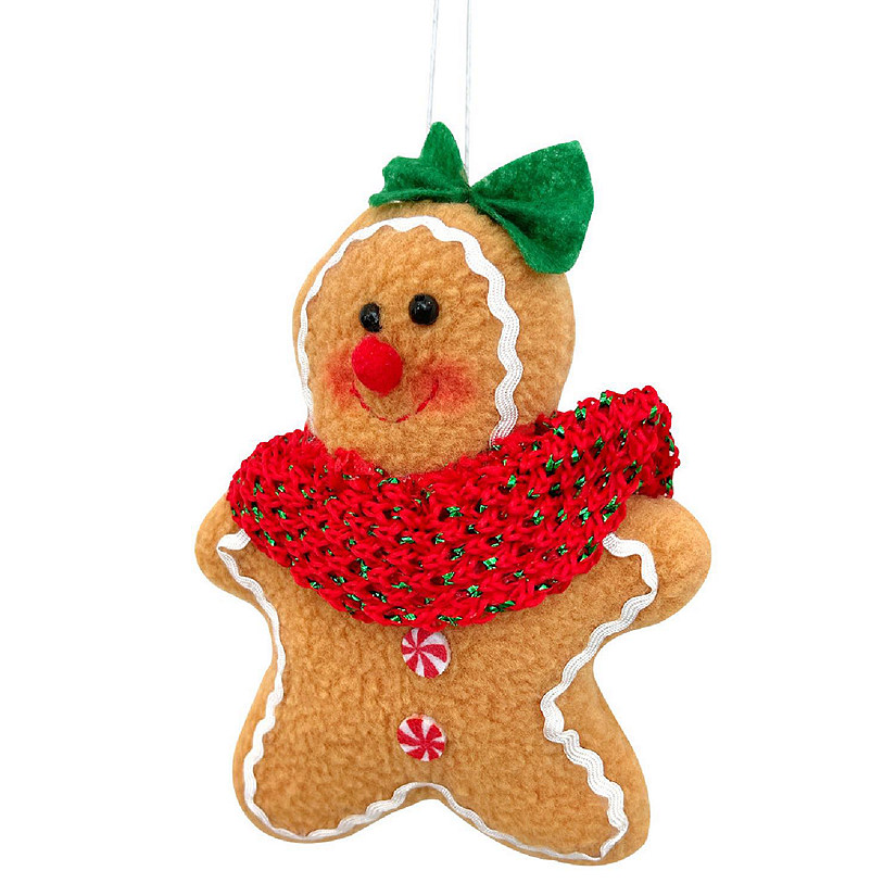 Wrapables Plush Gingerbread Man & Woman Christmas Tree Ornaments (Set of 2) Image