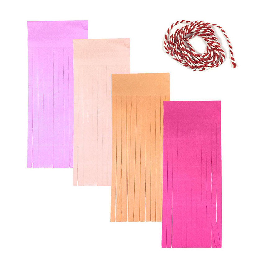 Wrapables Pretty in Pink 14 Inch Tissue Tassels (Set of 12) with Baker&#8217;s Twine Party Decorations Image