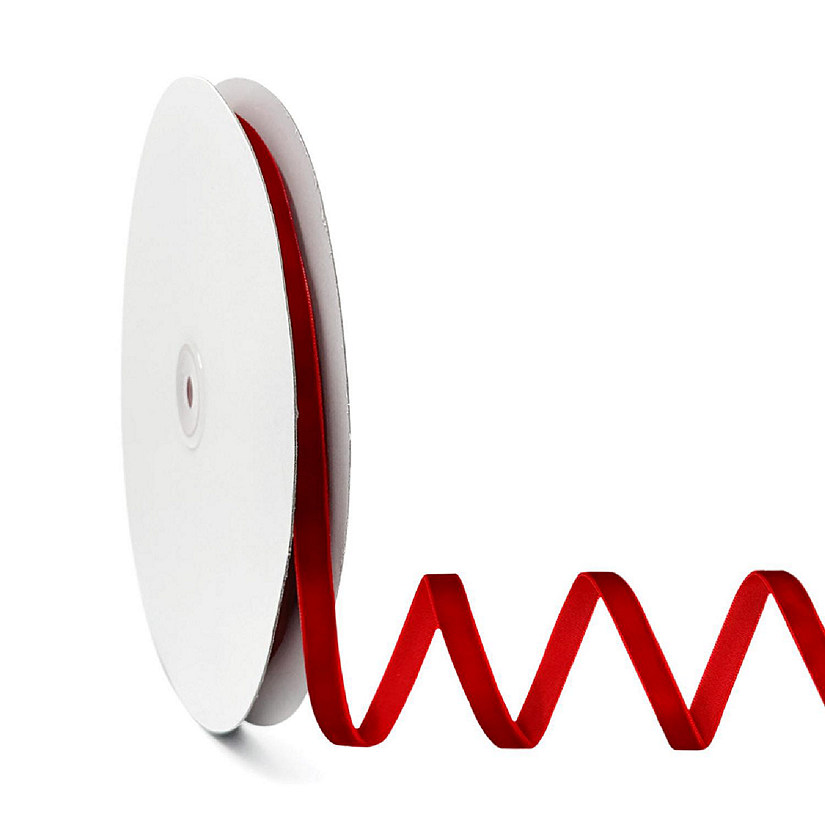 Wrapables Red 3/8 Inch Velvet Ribbon (25 Yards) Image