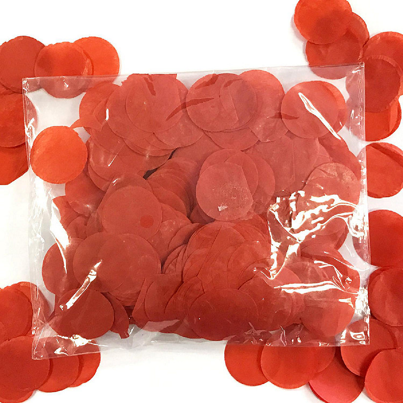 Wrapables Red Round Tissue Paper Confetti 1" Circle Confetti Image