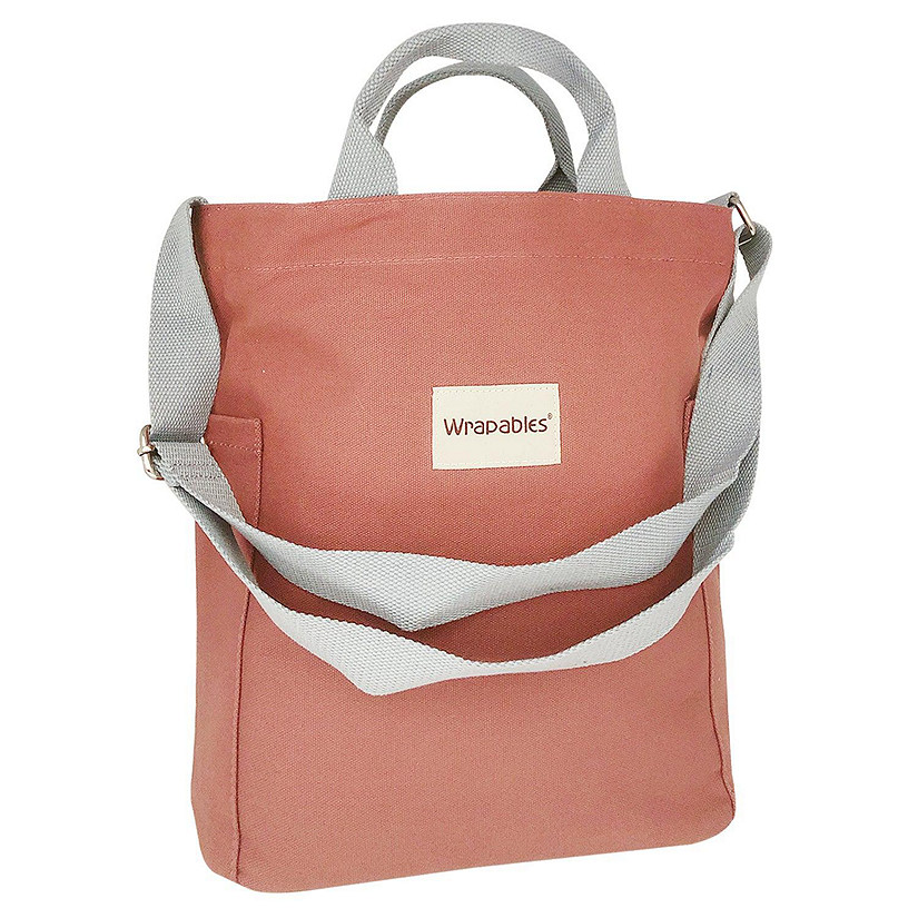 Wrapables Redwood Canvas Tote Bag for Women, Casual Cross Body Shoulder Handbag Image