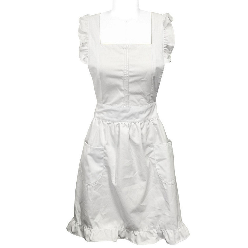 Wrapables Retro White Cosplay Kitchen Maid Apron Image