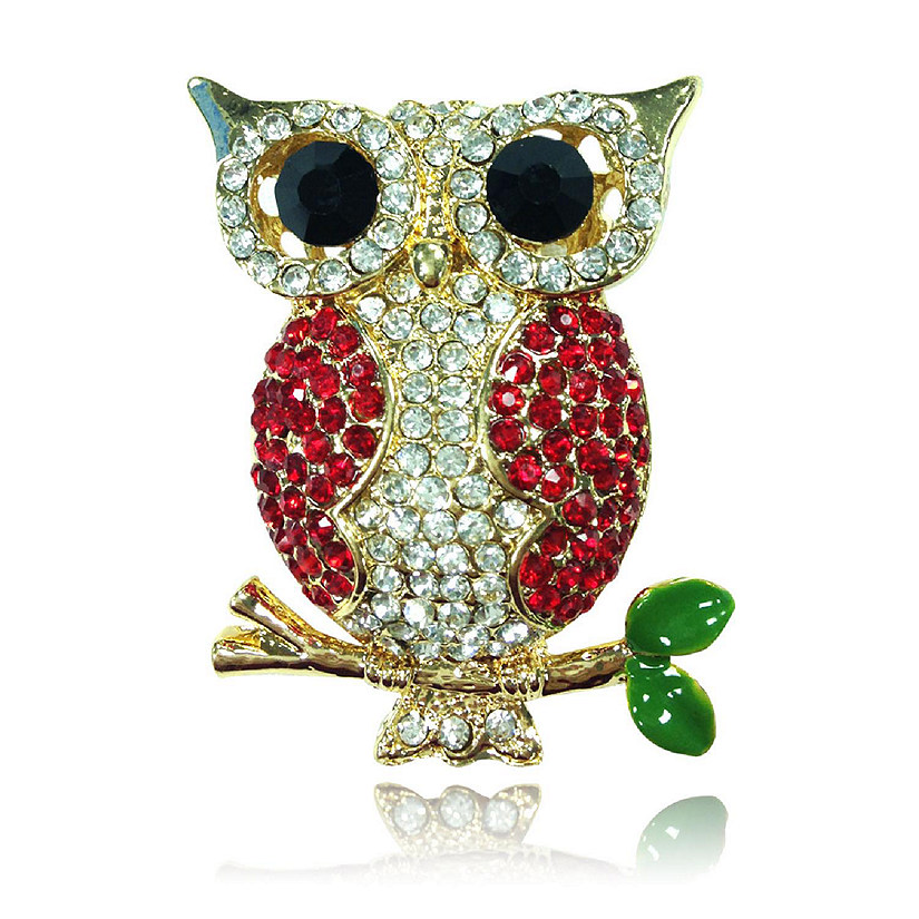 Wrapables Rhinestones animal owl key chains / Red Image