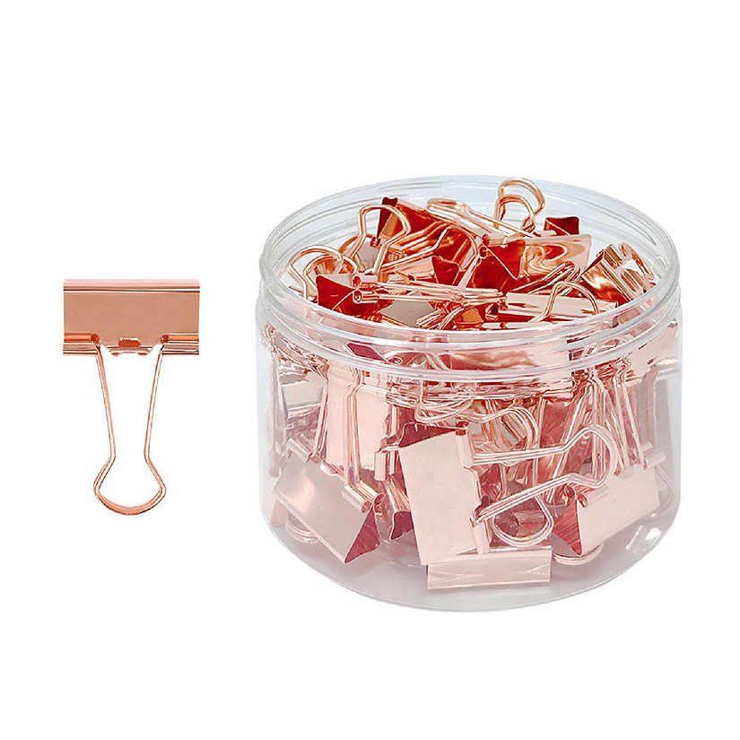 Wrapables Rose Gold Medium Binder Clips, Paper Clamps, Paper Clips, (Set of 48) Image