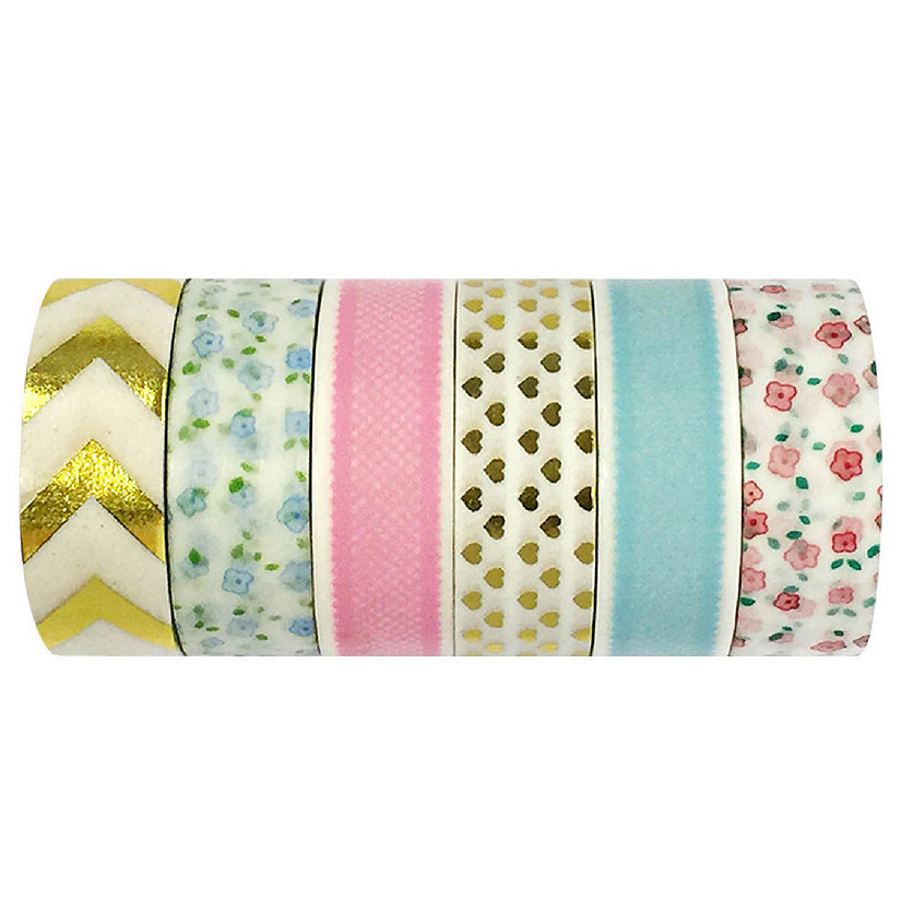 Wrapables Roses are Red, Roses are Blue Washi Tapes Decorative Masking Tapes (AD88), set of 6 Image