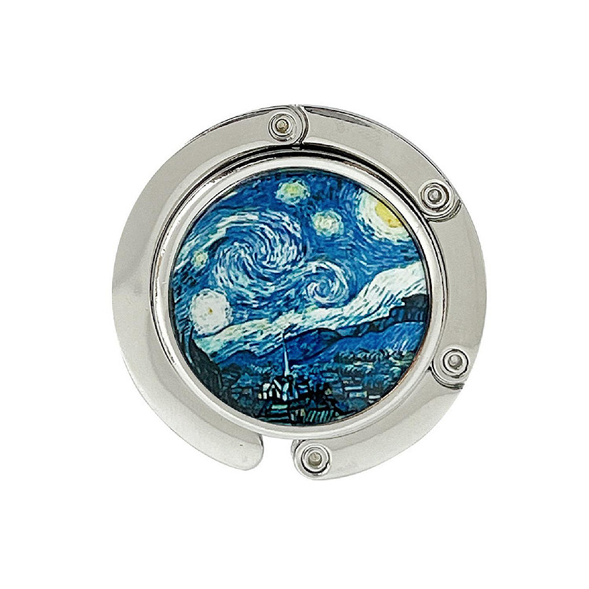 Wrapables Scenic Purse Hook Hanger, Foldable Handbag Table Hanger, Starry Night Image