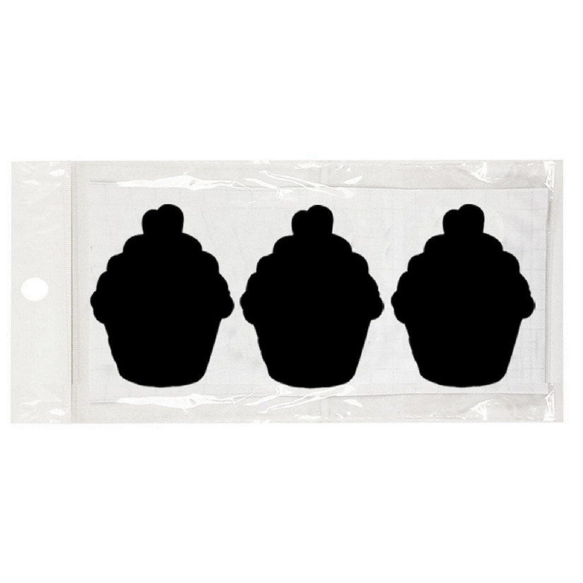 Wrapables Set of 30 Chalkboard Labels / Chalkboard Stickers, 2.95" x 2.04" Cupcake Image