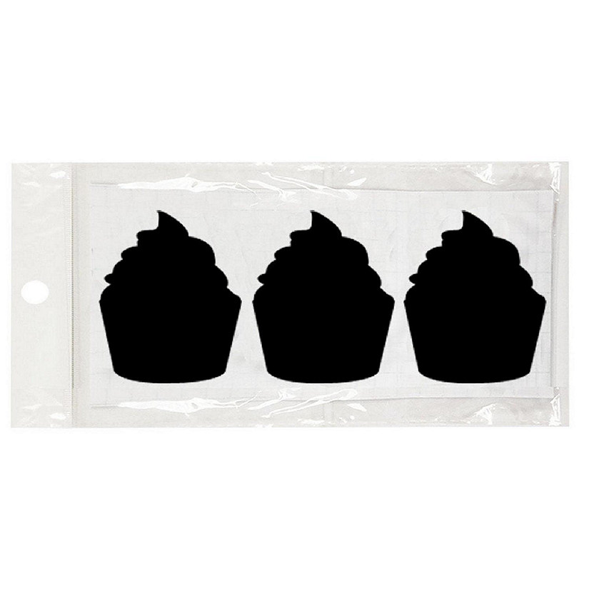 Wrapables Set of 30 Chalkboard Labels / Chalkboard Stickers, 2.95" x 2.32" Cupcake Image