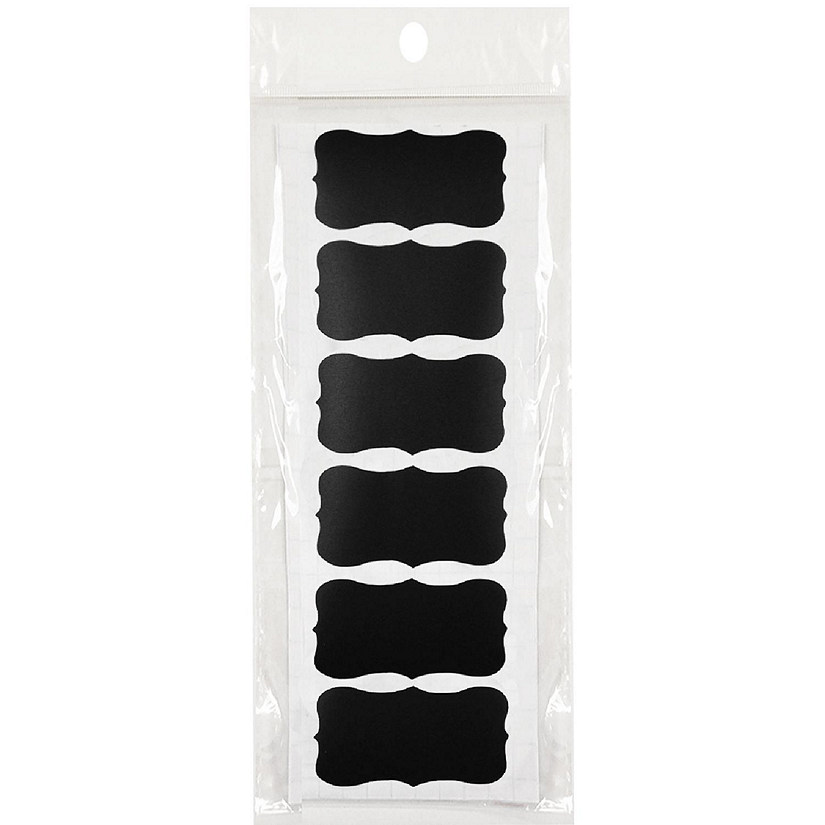 Wrapables Set of 60 Chalkboard Labels / Chalkboard Stickers, 2" x 1" Fancy Rectangle Image