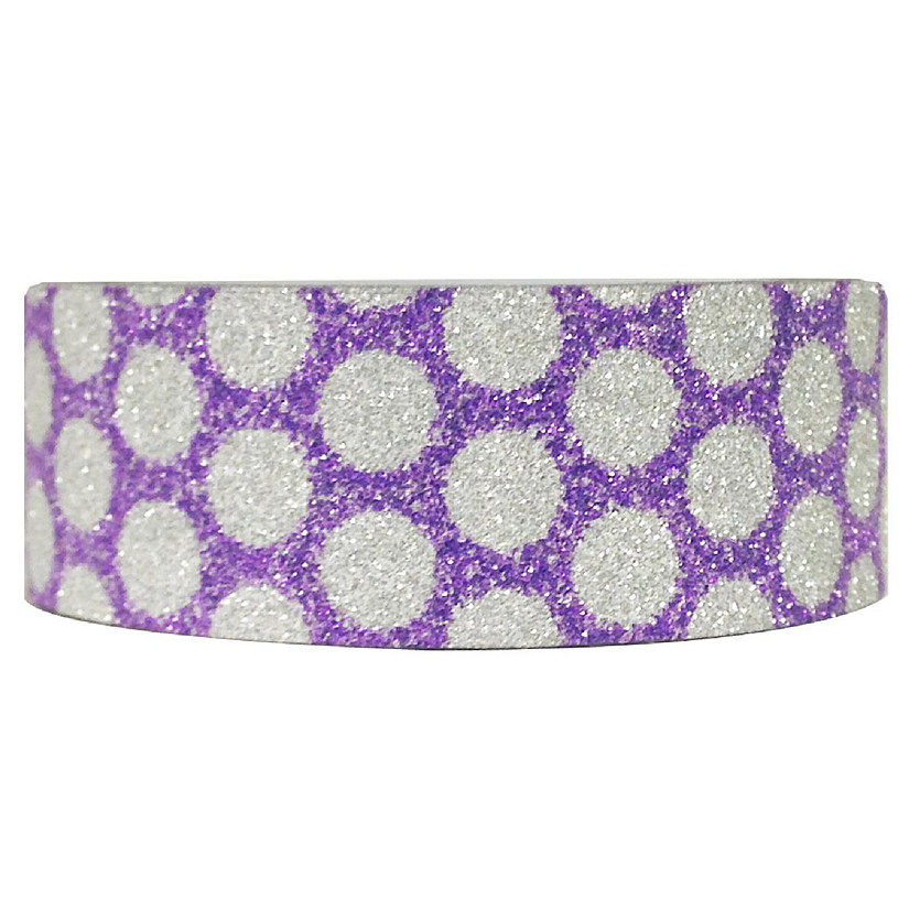 Wrapables Shimmer Washi Masking Tape, Purple Dots Image