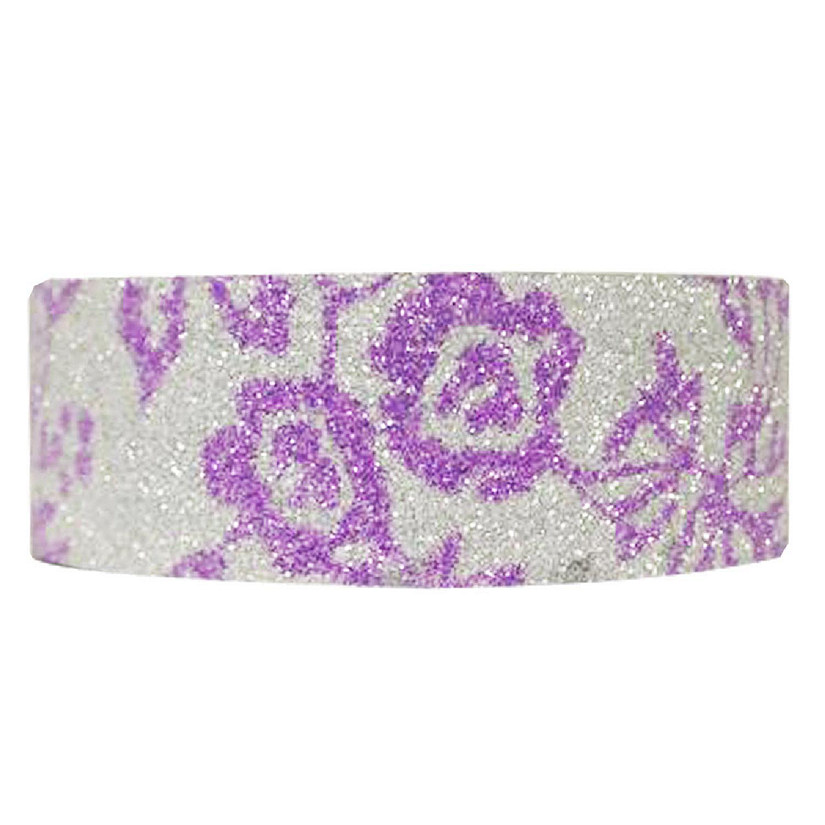 Wrapables Shimmer Washi Masking Tape, Purple Flora Image