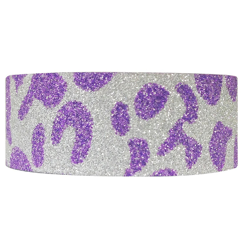 Wrapables Shimmer Washi Masking Tape, Purple Leopard Image