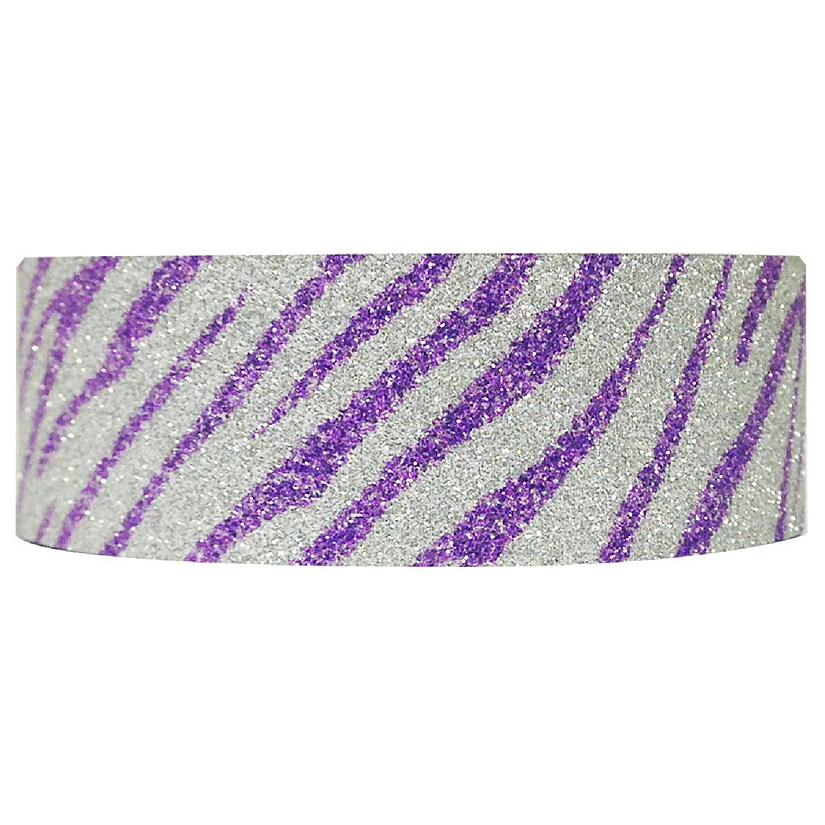 Wrapables Shimmer Washi Masking Tape, Purple Zebra Image