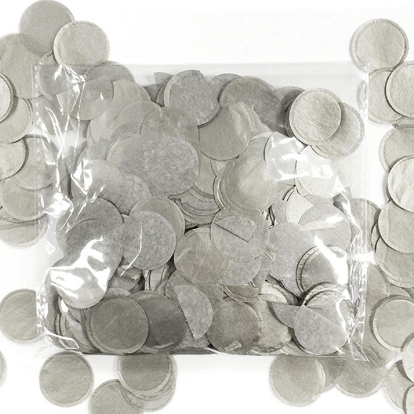 Wrapables Silver Round Tissue Paper Confetti 1" Circle Confetti Image
