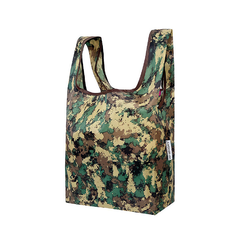 Wrapables Small JoliBag Nylon Reusable Grocery Bag, Camouflage Green Image