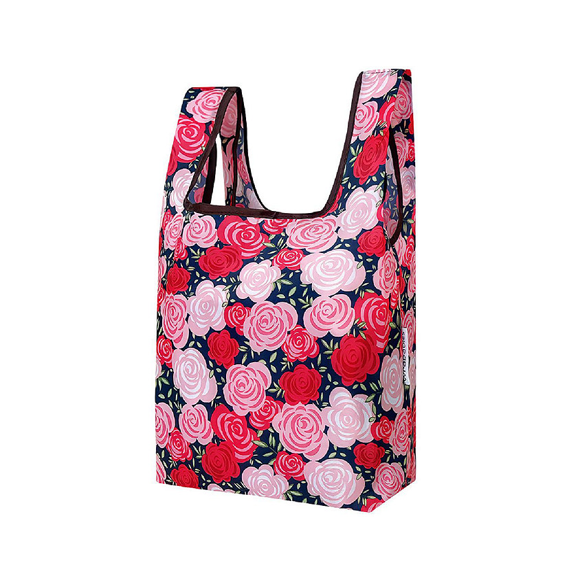 Wrapables Small JoliBag Nylon Reusable Grocery Bag, Rose Garden Image