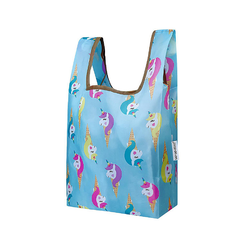 Wrapables Small JoliBag Nylon Reusable Grocery Bag, Unicorn Ice Cream Image