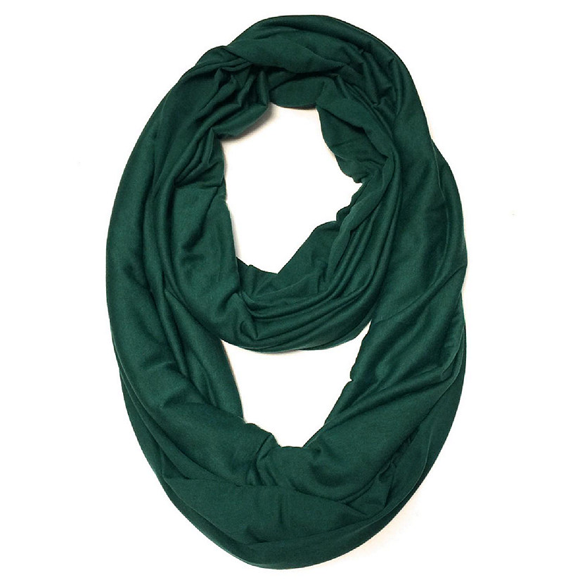 Wrapables Soft Jersey Knit Infinity Scarf, Dark Green Image