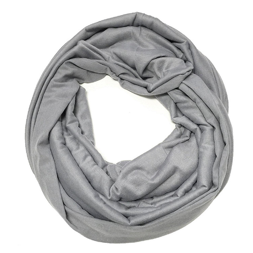 Wrapables Soft Jersey Knit Infinity Scarf, Light Grey Image