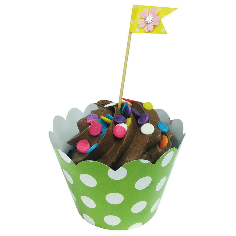 Wrapables Standard Size Polka Dots Cupcake Wrappers (Set Of 60), Green