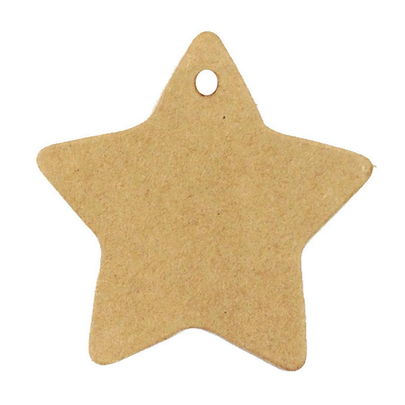 Wrapables Star Gift Tags/Kraft Hang Tags with Free Cut Strings, (50pcs) Image