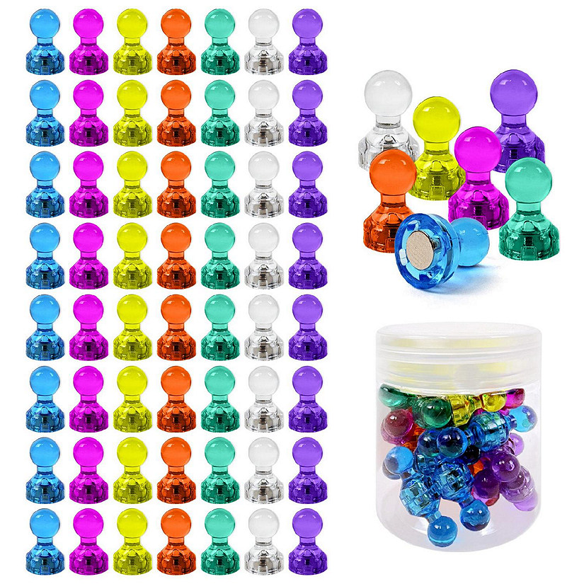 Wrapables Strong and Colorful Push Pin Magnets (56pcs) Image