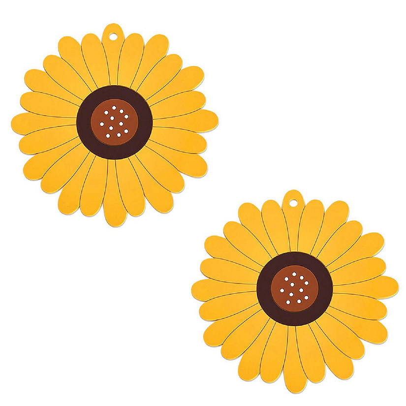 Wrapables Sunflower Coasters, Trivet Mats, Pot Holders (Set of 2), Medium Image
