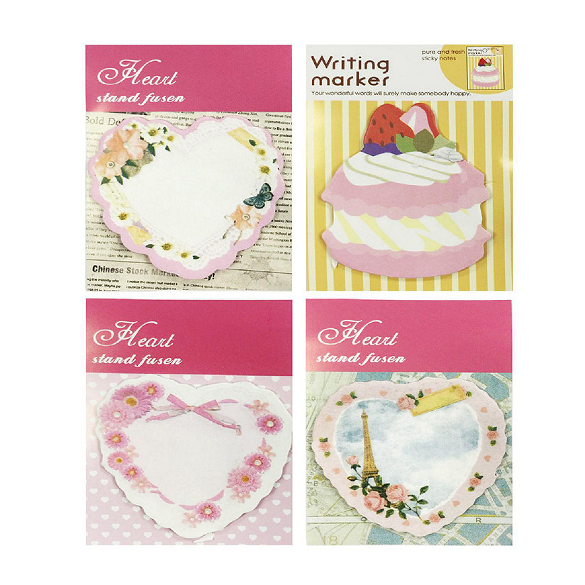 Wrapables Sweet Heart Memo Sticky Notes (Set of 4) Image