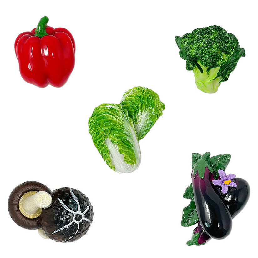 Wrapables Vegetables 3D Resin Fridge Magnets, Food Simulation Refrigerator Magnets (Set of 5) Image