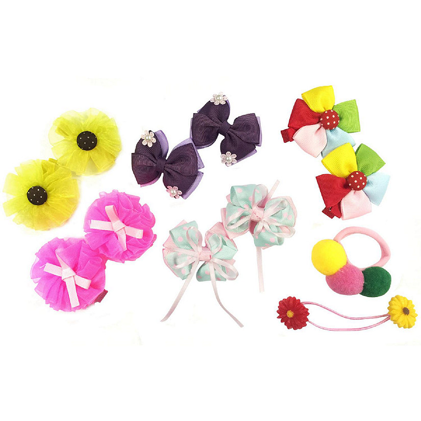 Wrapables Vibrant Bows Hair Clips and Hair Ties (Set of 12) Image