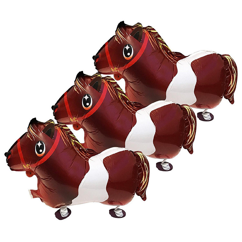 Wrapables Walking Animal Pet Balloon (Set of 3), Pony Image