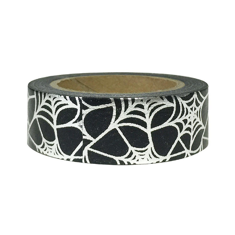 Wrapables Washi Tapes Decorative Masking Tapes, Silver Spiderweb Image