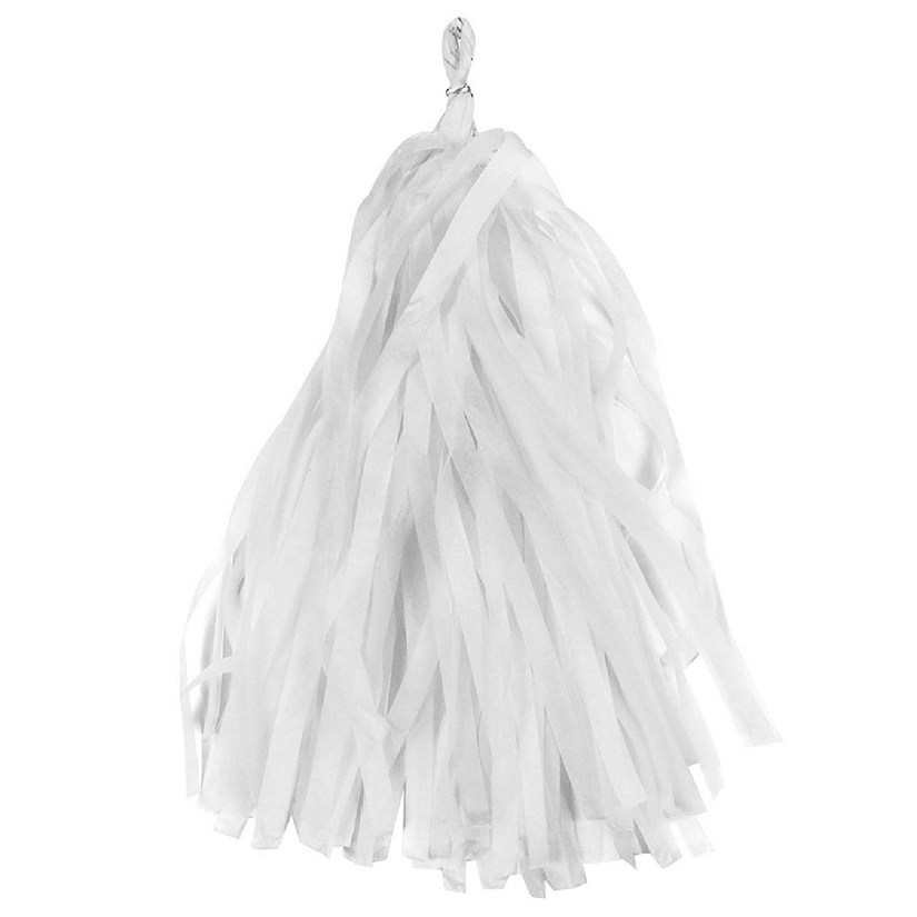 Wrapables White 14 Inch Tissue Paper Tassels Party Decorations Image