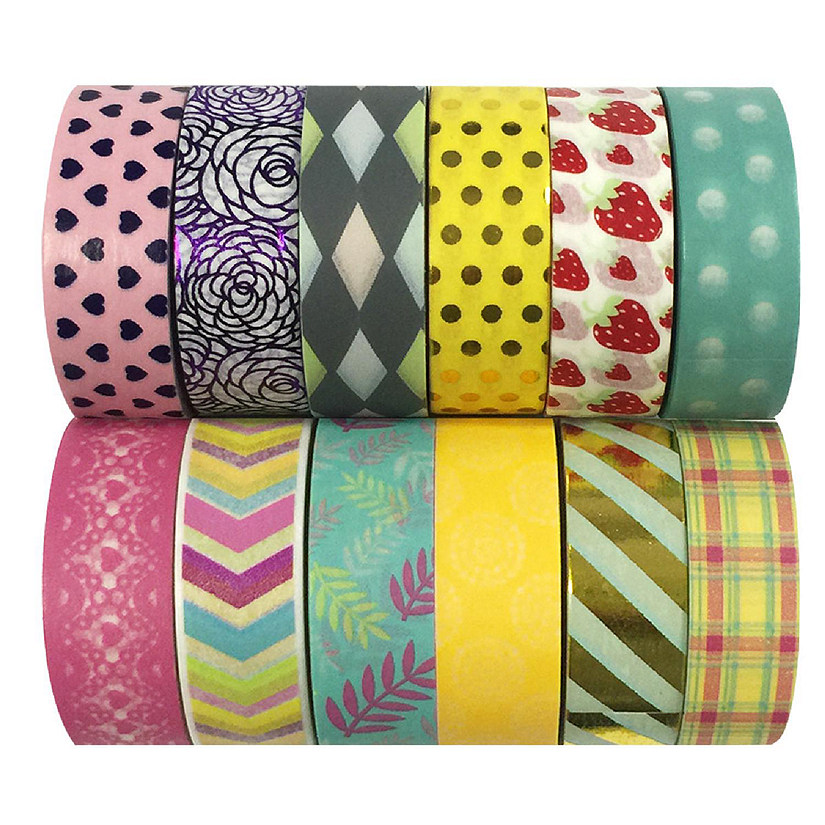 Wrapables® Wpset51 Washi Masking Tape Collection Set Of 12 Oriental Trading
