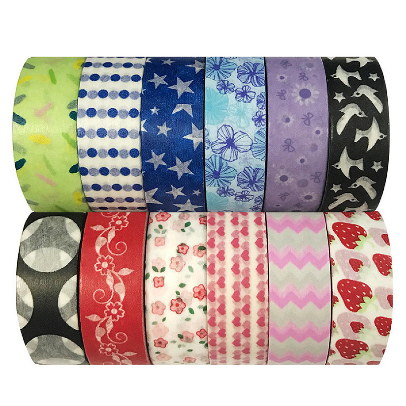 Wrapables&#174; WPSET70 Washi Masking Tape Collection (Set of 12) Image