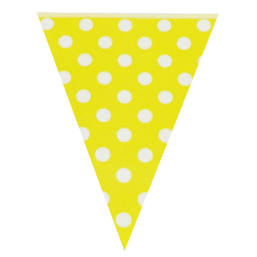 Wrapables Yellow Polka Dots Triangle Pennant Banner Party Decorations Image