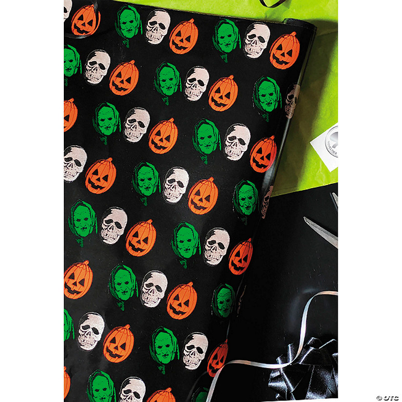 Wrapped in Terror Halloween 3: Season of the Witch&#8482; Masks Wrapping Paper Image