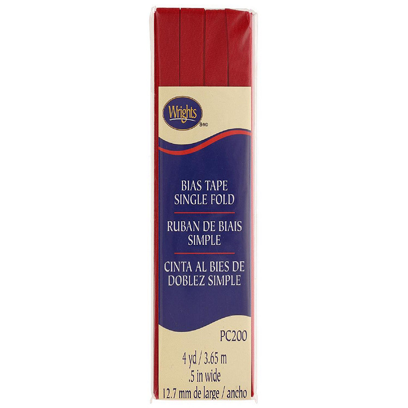 Wrights Bias Tape Single Fold 4yd Red