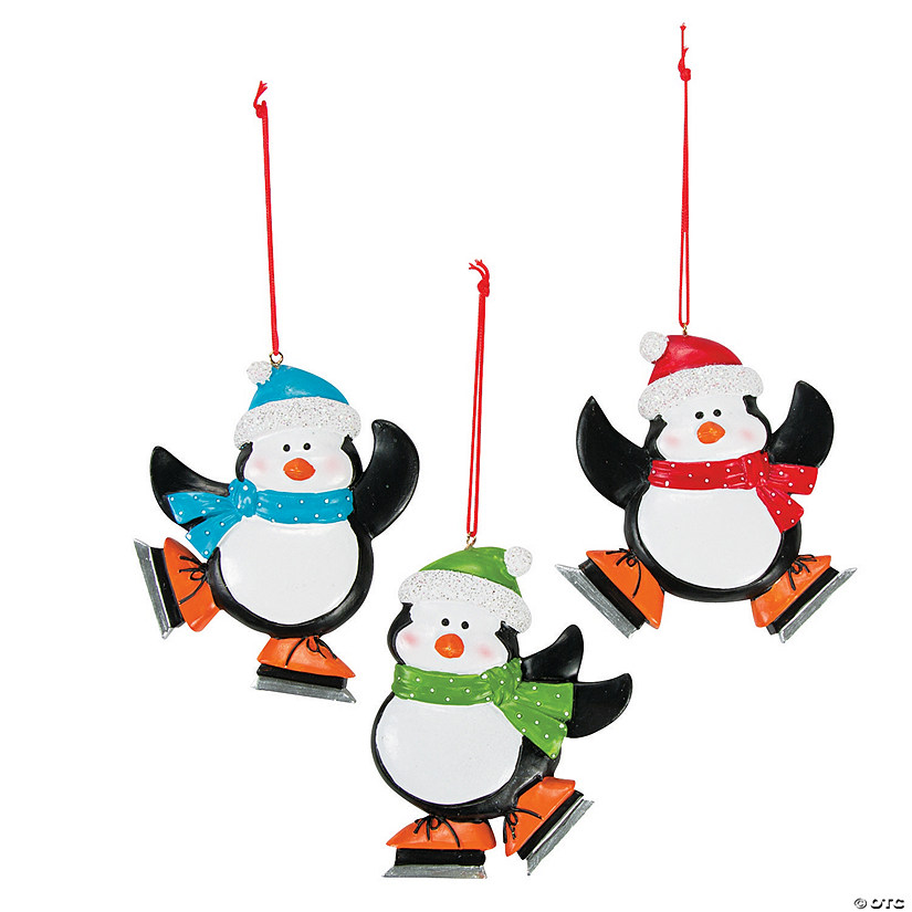 Write-A-Name Skating Penguin Ornaments - 12 Pc. Image
