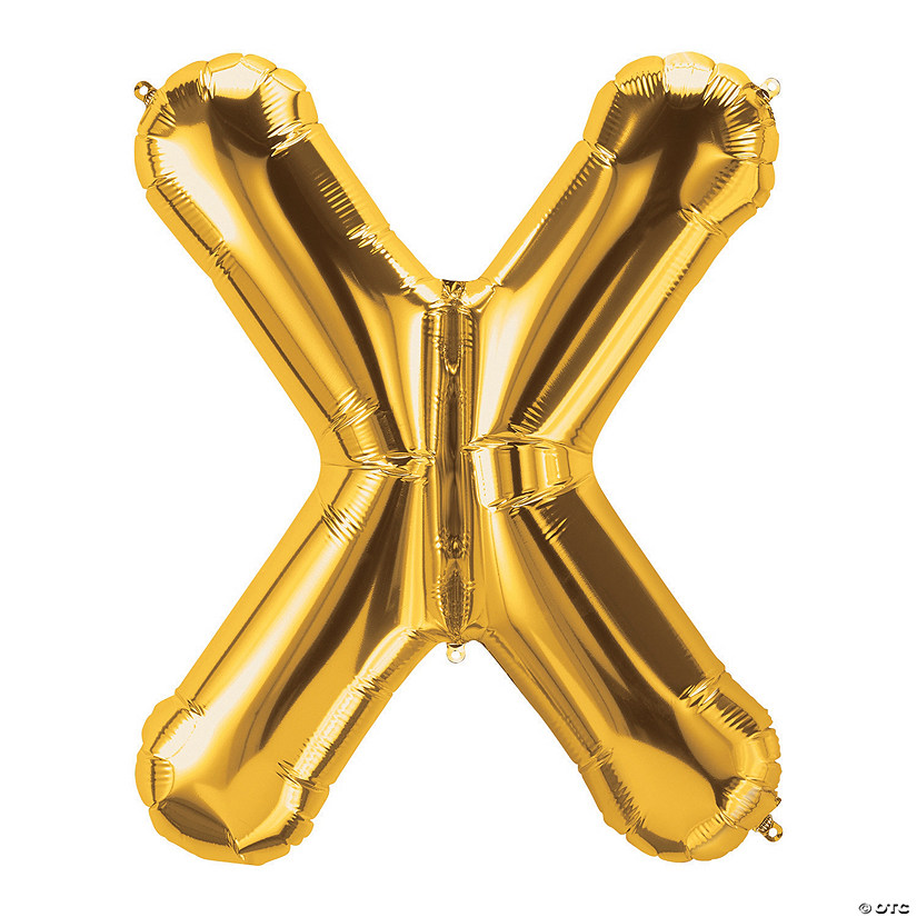 X Gold Letter 34" Mylar Balloon Image