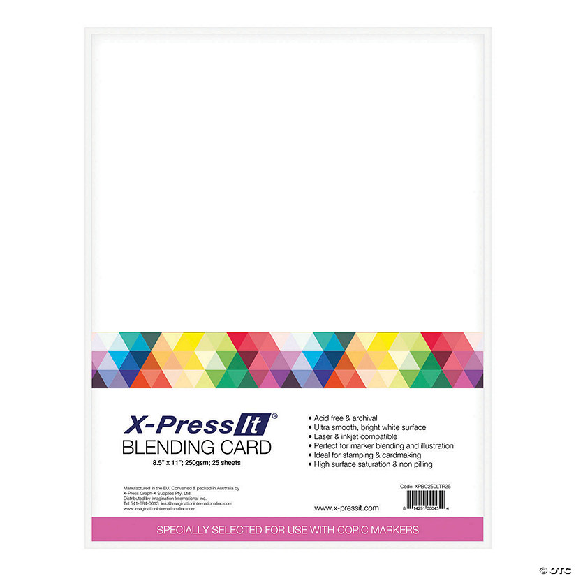 X-Press Blending Card 8.5"X11" 25/Pkg-White Image