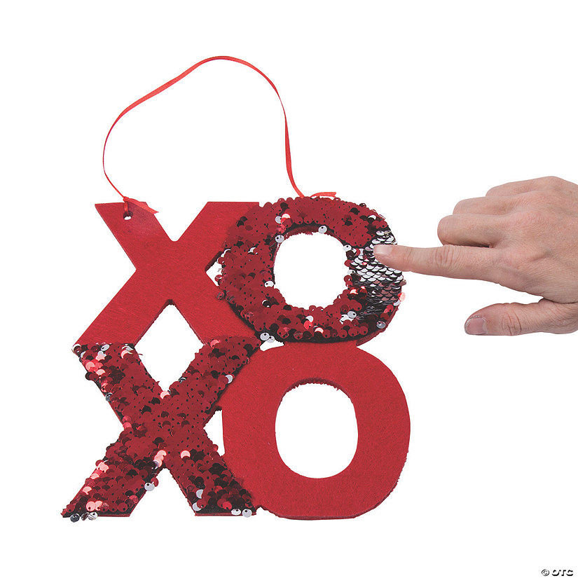 XOXO Reversible Sequin Hanging Sign Image
