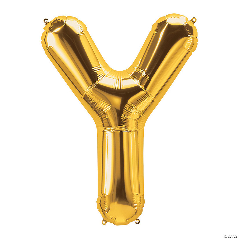 Y Gold Letter 34" Mylar Balloon Image