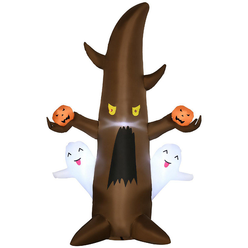 Yeah Depot - 5' Halloween Inflatable Ghost Tree With Pumpkins &amp; Led Lights Image