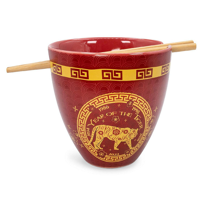 Year Of The Tiger Chinese Zodiac 16-Ounce Ramen Bowl and Chopstick Set Image